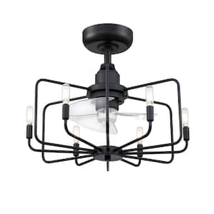 Influencer 22 in. Indoor Black Ceiling Fan with Light