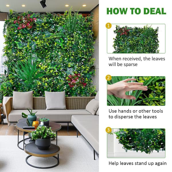 20 in. W x 20 in. H Plastic Grass Backdrop Wall,Garden Fence