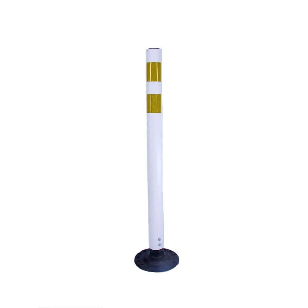 Three D Traffic Works 36 in. White Round Delineator Post and Base with ...