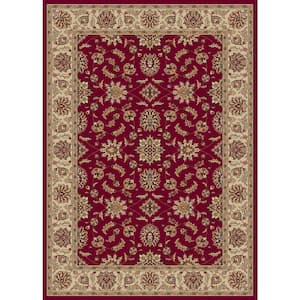 Como Red 3 ft. x 5 ft. Traditional Oriental Floral Area Rug