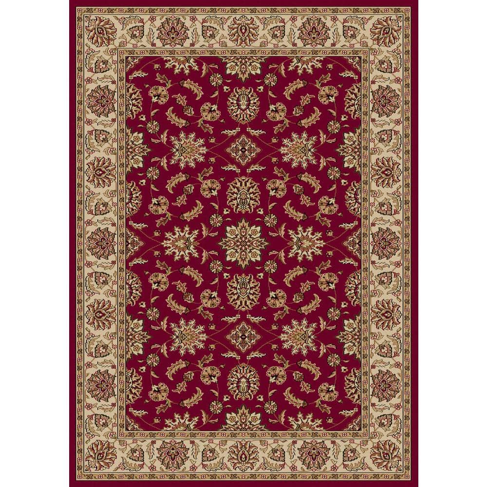 Como Red 5 ft. x 7 ft. Traditional Oriental Floral Area Rug