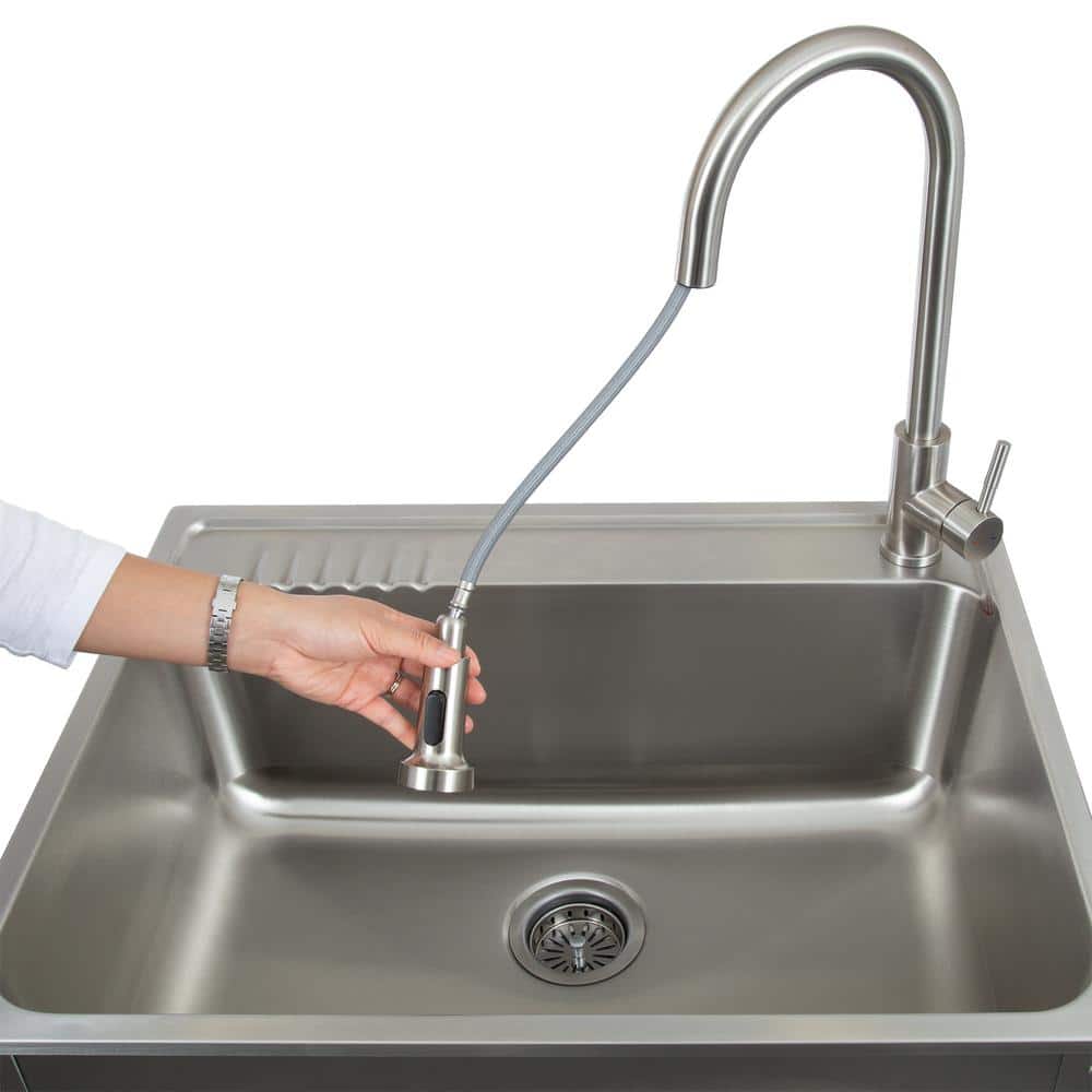 28" Stainless Steel Freestanding Utility Sink with Faucet