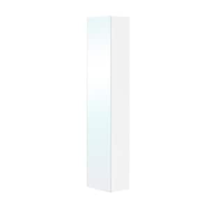 Chania 11.8 in. W x 8.7 in. D x 59 in. H Wall Mounted Linen Cabinet with Mirror in White