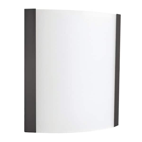 AFX Ideal Transitional 1-Light Black Dimmable Wall Sconce with Frosted Glass Shade