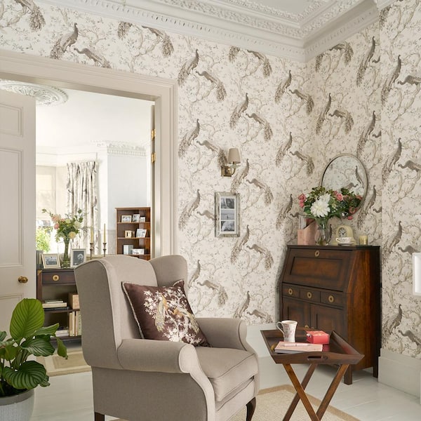 Laura Ashley Belvedere Soft Truffle Wallpaper
