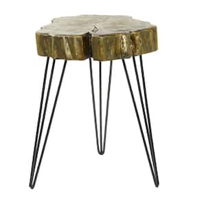 Gold Polystone Modern Accent Table