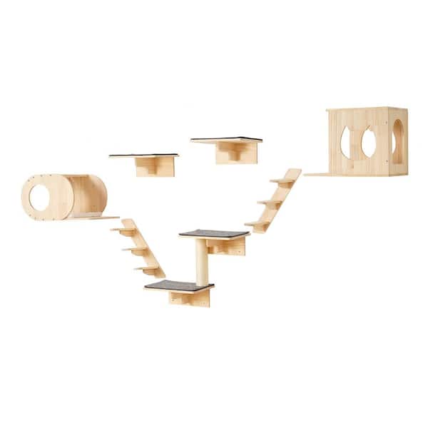 VEVOR Wall Mounted Cat Shelves, Cat Wall Shelves and Perches with Jumping Boards, Cat Beds, Hammocks and Cat Tree, 40 lbs.