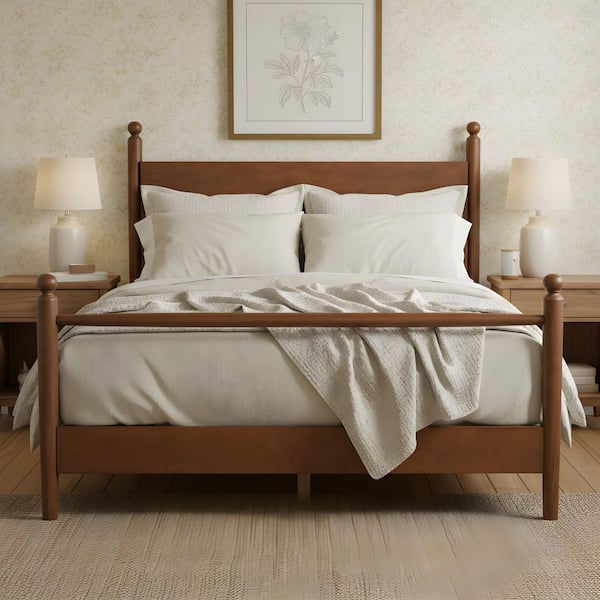 CHRISTOPHER KNIGHT HOME Calrix Modern Walnut Brown Wood Frame