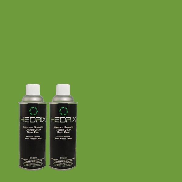 Hedrix 11 oz. Match of 430B-7 Cress Green Gloss Custom Spray Paint (2-Pack)