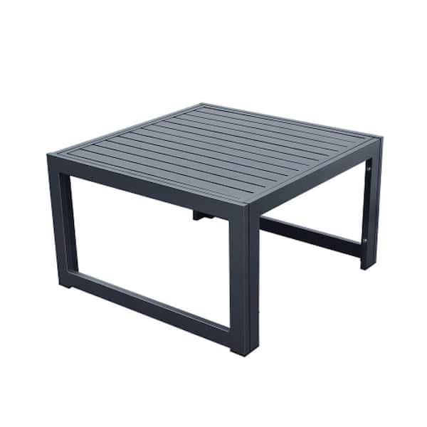 wetiny 30 in. Gray Small Square metal Coffee Table withe 1-Piece