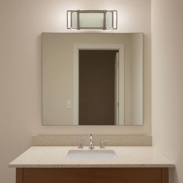 Tyson's Gate 16 in. 3-Light Brushed Nickel with Shale Wood Bathroom Vanity Light