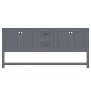 Wilmington 71 in. W x 21.5 in. D x 33.45 in. H Bath Vanity Cabinet without Top in Gray
