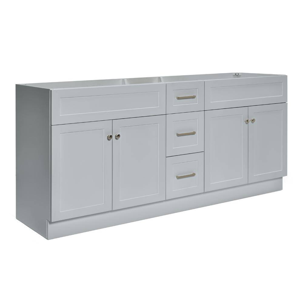 Hamlet 72" Gray Double Freestanding Vanity Cabinet