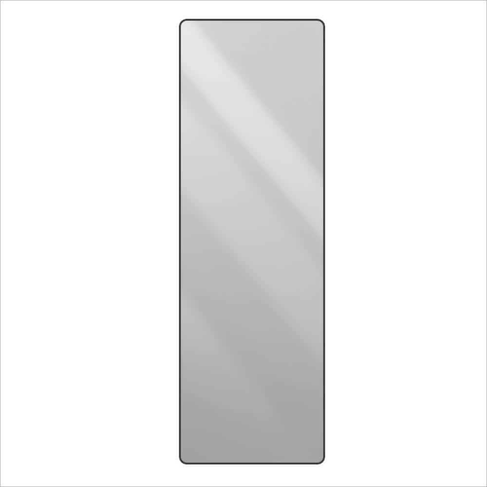 24 in. W x 65 in. H Clear Glass Rectangular Frameless Rounded Corner Dressi