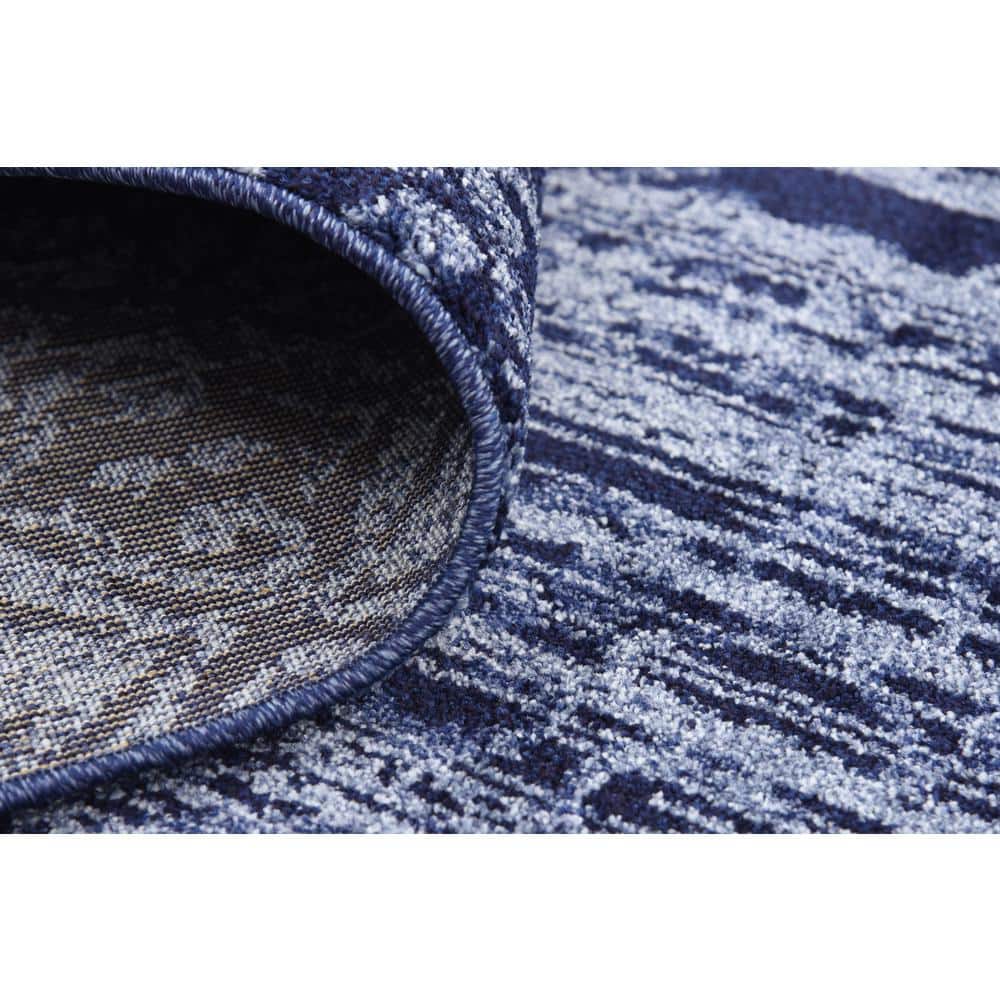 Reversible Tufted Blue Spot 10' x 14' Easy Care Rug