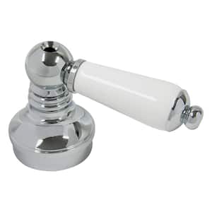 Universal Faucet Handle with Lever Design in White with Chrome Trim