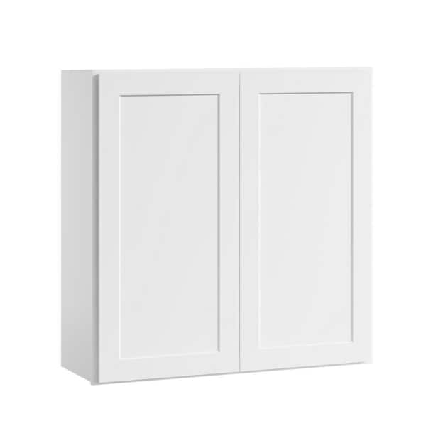 36 in. W x 12 in D x 36 in. H in. Shaker White Plywood Ready to Assemble Kitchen Wall Cabinet with Doors and Shelves
