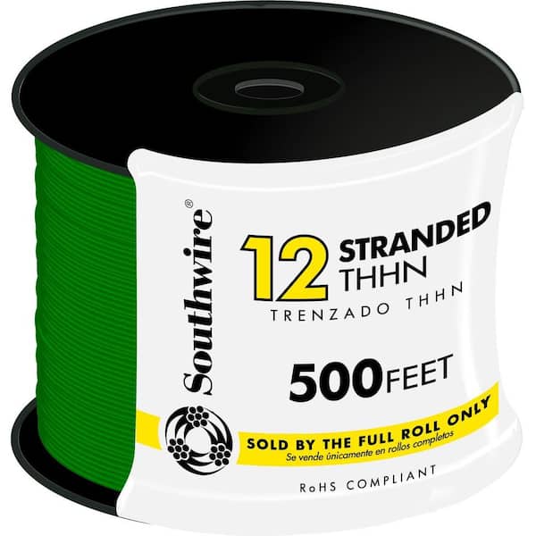 THHN,STRANDED GREEN 500' REEL 12GA # 12THHN WIRE 