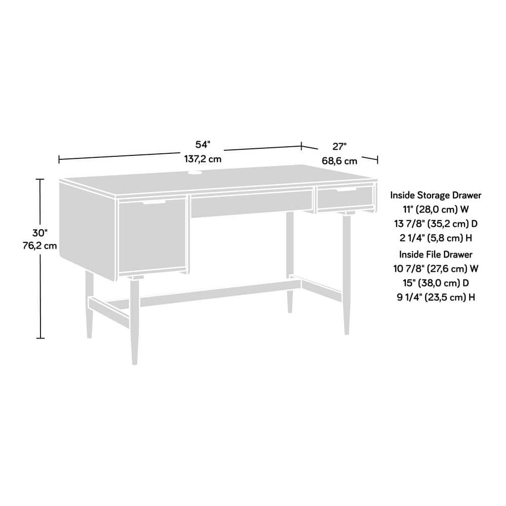 Grand Walnut Mid-Century Modern Desk with Drawer and Keyboard Tray