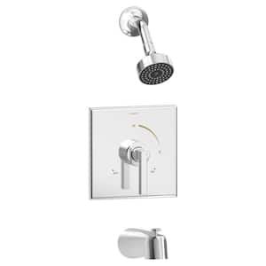 Duro Single Handle 1-Spray Tub and Shower Faucet Trim in Polished Chrome - 1.5 GPM (Valve not Included)