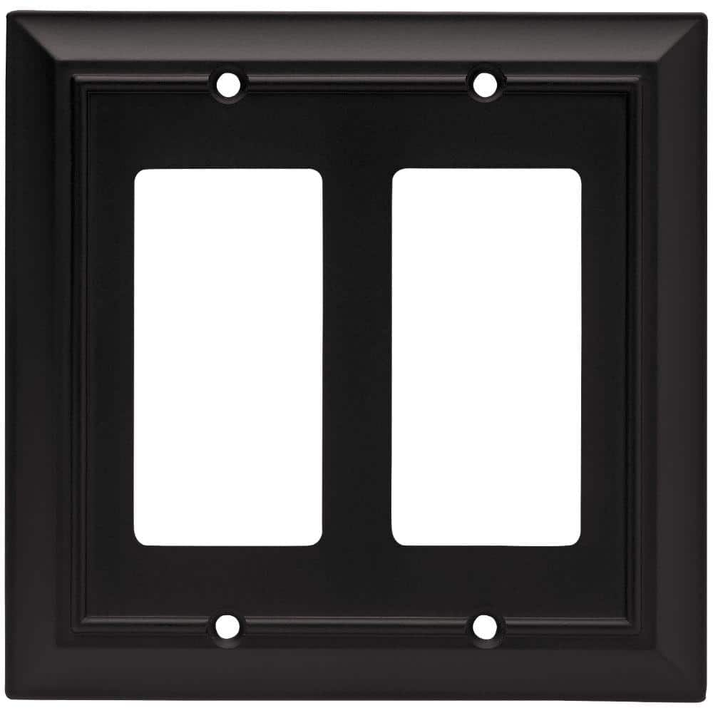 Liberty Black 2-Gang Decorator/Rocker Wall Plate (1-Pack)