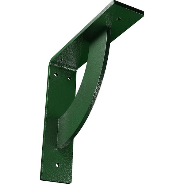Ekena Millwork 2 in. x 8 in. x 8 in. Steel Hammered Deep Green Bulwark Bracket