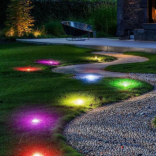 趣味 Lightning outdoor 100 Lumens Black RGBIC Plug-in Warm White LED Outdoor Spotlight