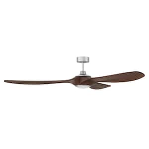 Envy 72 in. Indoor/Outdoor Dual Mount Painted Nickel Ceiling Fan with Smart Wi-Fi Enabled Remote & Integrated LED Light