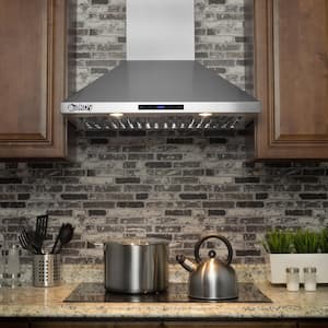 30 in. Convertible Kitchen Wall Mount Range Hood in Stainless Steel with Touch Control and Carbon Filter