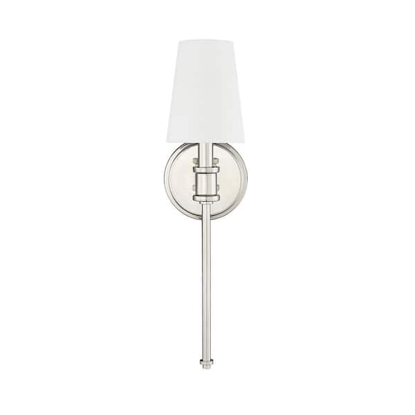 Millennium Lighting 5 in. 1-Light Polished Nickel Sconce Linen