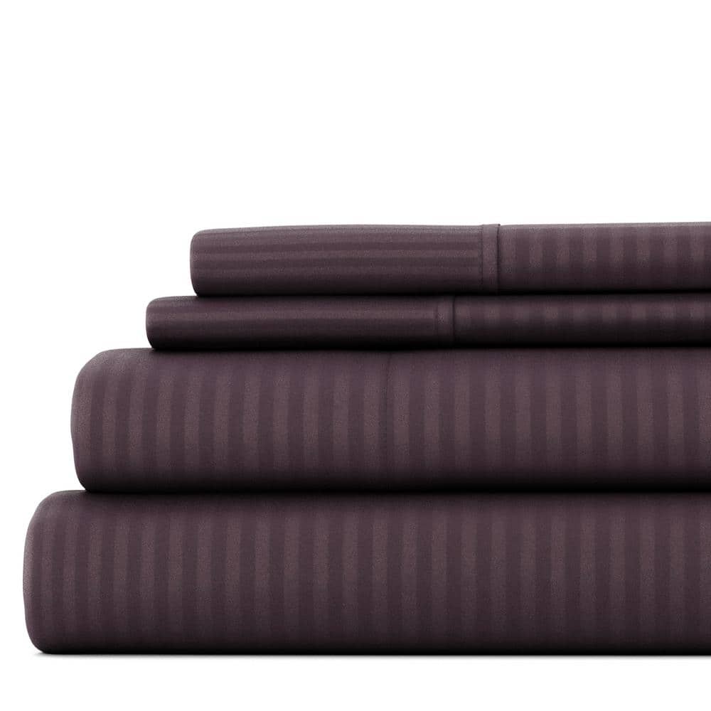 4-Piece Purple Striped Microfiber Twin Sheet Set price history on PriceWatchPro