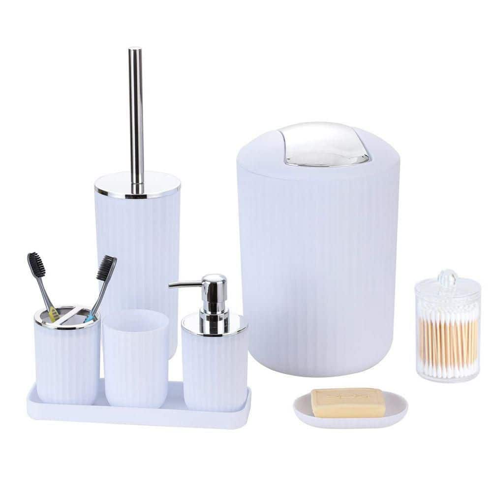 Dracelo 8Piece Bathroom Accessory Set with Toothbrush Holder,Cup,Soap