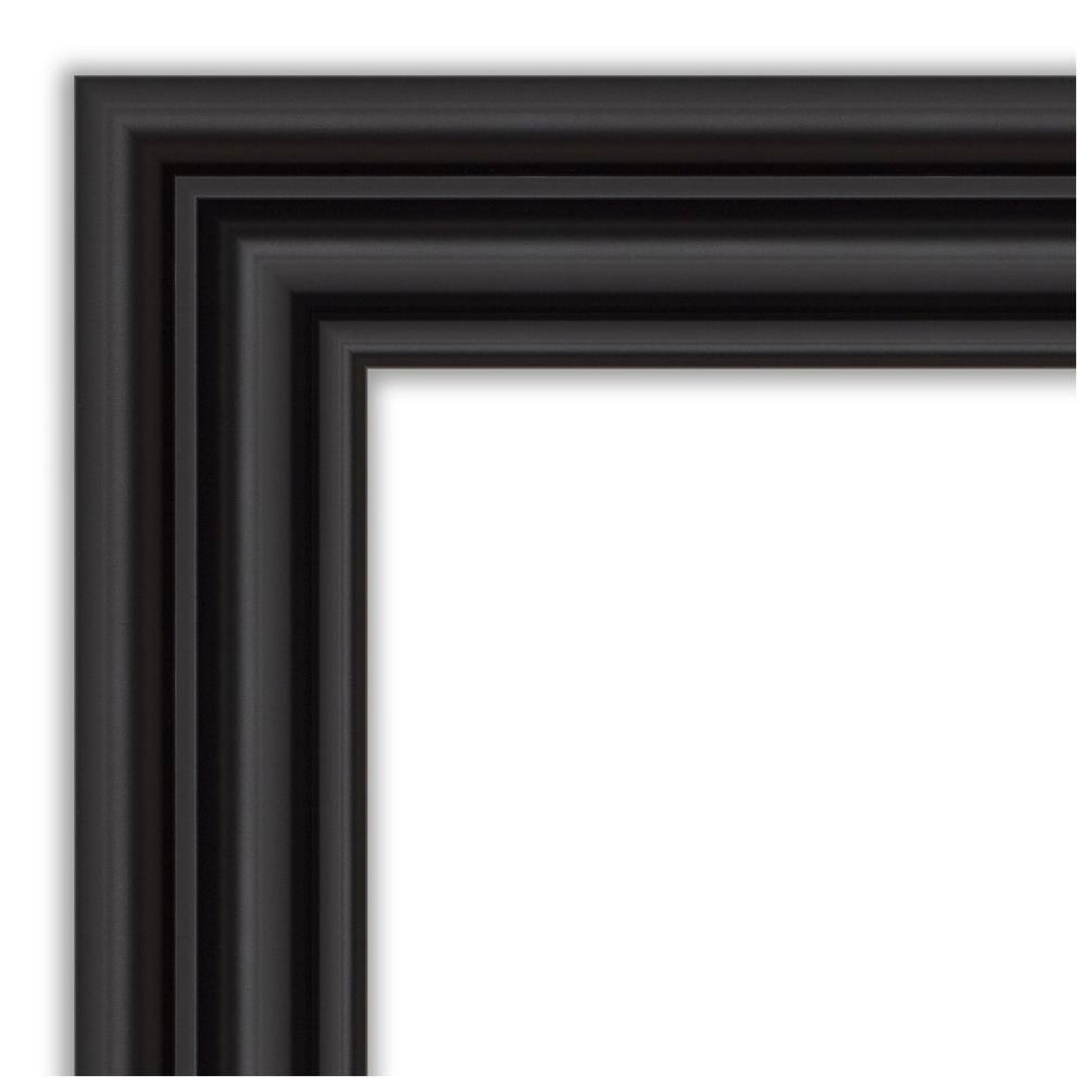 Colonial Black Rectangular Polystyrene Bathroom Vanity Mirror