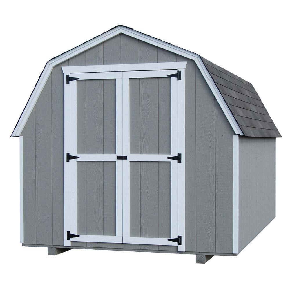 LITTLE COTTAGE CO. Value Gambrel 10 ft. x 14 ft. Wood Storage Building Precut Kit with 4 ft. Sidewalls, Brown -  Little Cottage Company, 10X14 VGB-4-WPC