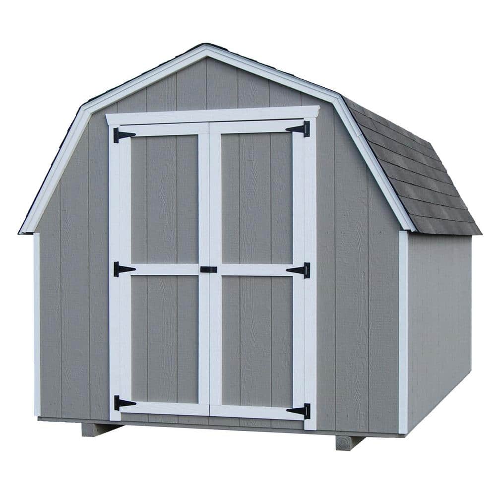 LITTLE COTTAGE CO. Value Gambrel 10 ft. x 20 ft. Wood Storage Building Precut Kit with 4 ft. Sidewalls with Floor, Brown -  1020 VGB-4-WPC