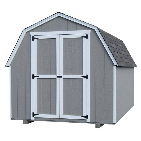 Little Cottage Co Value Gambrel 8 Ft X 10 Ft Wood Storage Building Precut Kit With 4 Ft Sidewalls With Floor 8x10 Vgb 4 Wpc Fk The Home Depot