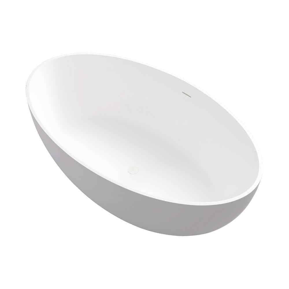 67 in. x 39 in. Soaking Bathtub with Center Drain in White