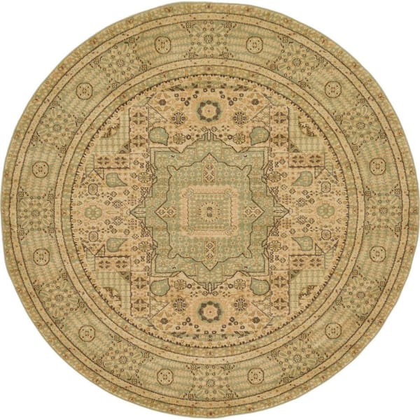 Palace Jackson Light Green 6' 0 x 6' 0 Round Rug