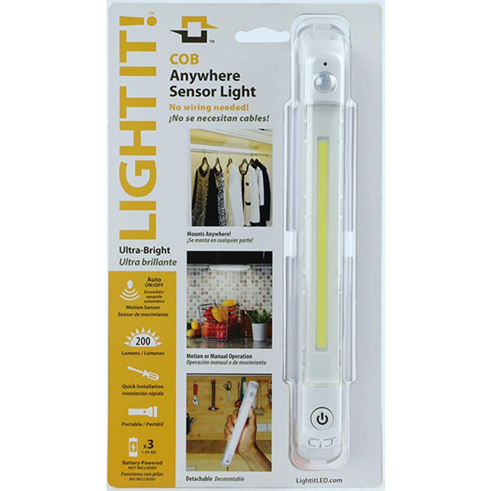 White Battery Powered Motion Sensor Undercabinet Light