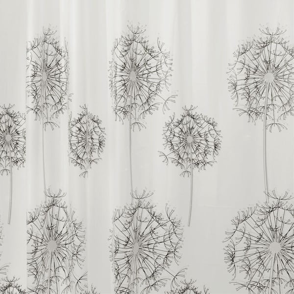 interDesign Allium Shower Curtain in Gray/Black