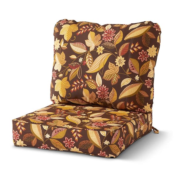 Greendale Home Fashions 24 in. x 24 in. 2-Piece Deep Seating Outdoor Lounge Chair Cushion Set in Timberland Floral