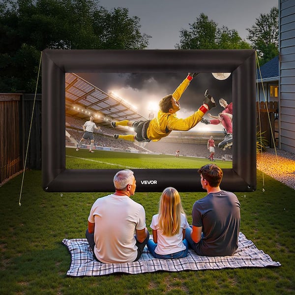 192 in. Inflatable Projector Screen, Inflatable Movie Screen Outdoor with 250W Air Blower Projector Screen Oxford Fabric