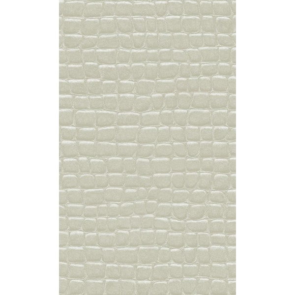 Walls Republic White Crocodile Skin Print Non Woven Non-Pasted Textured Wallpaper 57 sq. ft.