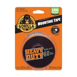 1 in. x 10ft. Black Heavy Duty Mounting Double Sided Tape (6-Pack)