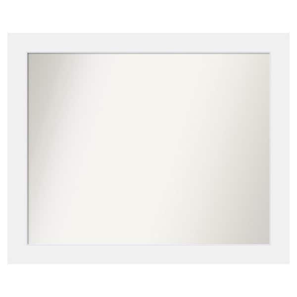 Amanti Art Corvino White 39 in. x 32 in. Custom Non-Beveled Matte Wood Framed Bathroom Vanity Wall Mirror
