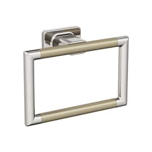 Esquire 5-1/4 in. (133 mm) L Towel Ring in Polished Nickel/Golden Champagne