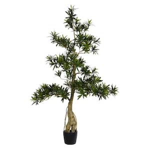 4 ft. Green Artificial Podocarpus Other Everyday Tree in Pot