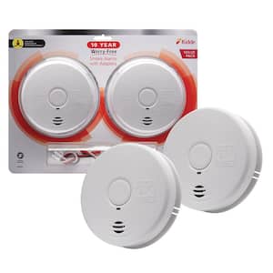 10 Year Worry-Free Hardwired Smoke Detector with Ionization Sensor and Battery Backup (2-Pack)