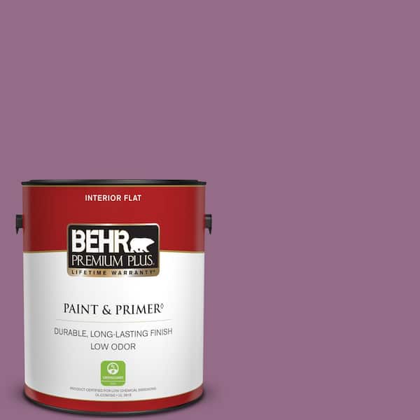 BEHR PREMIUM PLUS 1 gal. #M110-6 Sophisticated Lilac Flat Low Odor Interior Paint & Primer