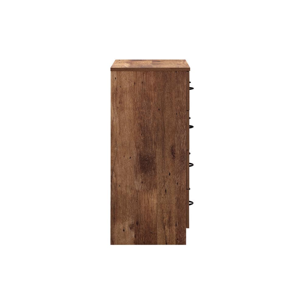 Mountain Oak Four Drawer Chest with Black Pulls